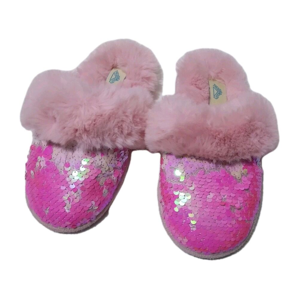 Thereabouts Sequined Slippers Girls Hot Pink Bling Shiny Sparkles Glam Fairy